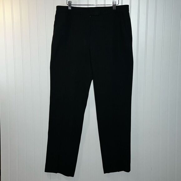 Liz Claiborne Suits Flat Front Pants Women’s 12 Black Lined Classic Slit Pocket - Picture 1 of 9